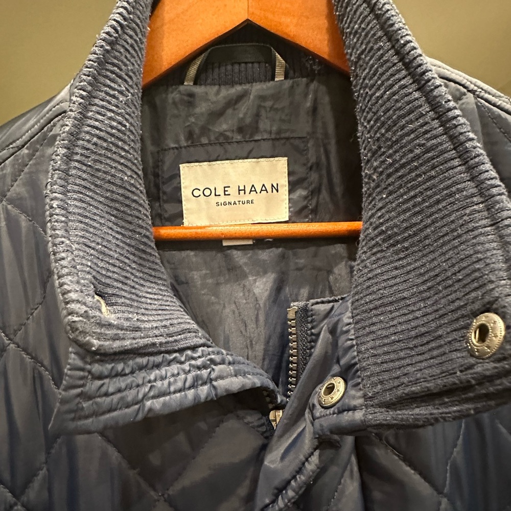 Cole Haan quilted blue jacket - Picture 4 of 5